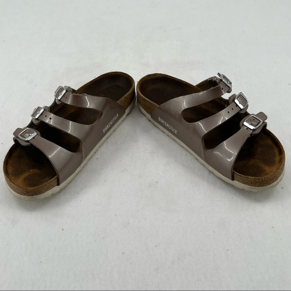 BIRKENSTOCK Womens Florida Birko-Flor Shiny Mauve Pink Triple Strap size: 39 - Picture 3 of 5